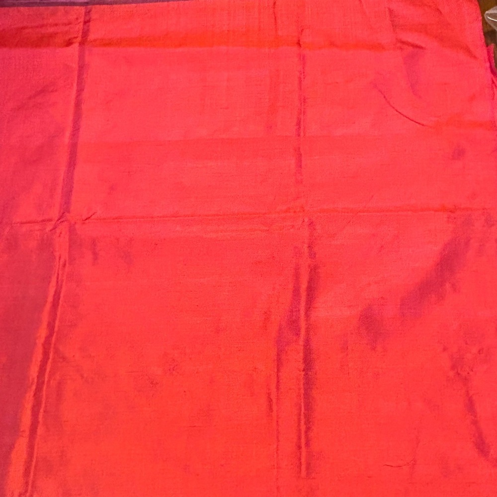 Vintage Pink Orange Iridescent Raw Silk Selvedge 88x40 Fabric Bolt